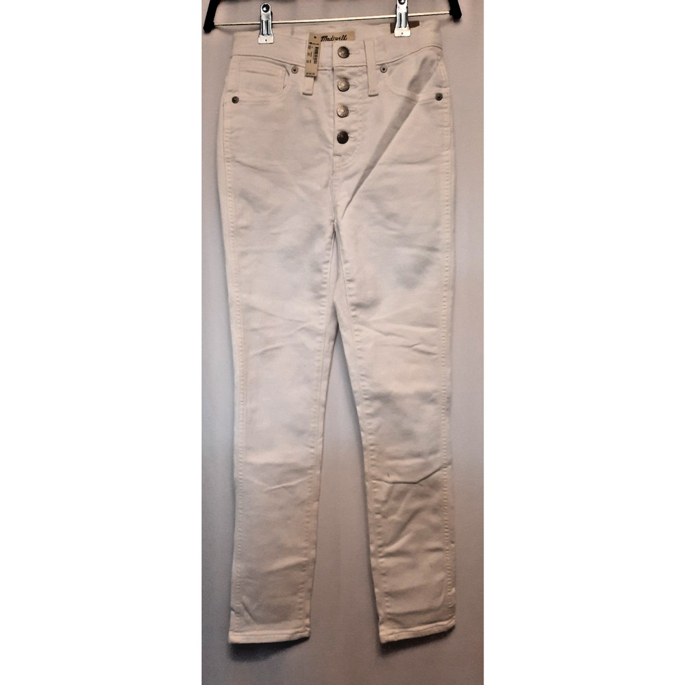 Madewell NWT White 10" High-Rise Skinny Crop Jeans Button-Front Sz 23 msrp $135